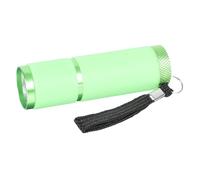 Mobestech Lampe de Poche UV Créative 9 LED Verte en Alliage D’Aluminium Compacte et Légère pour Séchage Gel Ongles Identification Argenté et Test Jade - Outil Manucure Pratique et Portable