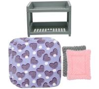 Mobestech Lit Amovible pour Hamster Cachette Double pour Chinchilla Lit pour Cage à Petit Animal Accessoire pour Hamster et Lapin