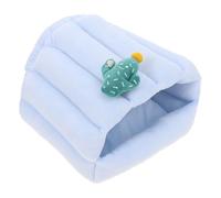 Mobestech Lit Chaud pour Hamster, Cachette Confortable en Coton Bleu | Protège du Froid, Usage en Lit pour Animaux, Repos Quotidien