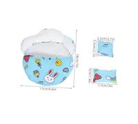 Mobestech Lit Miniature pour Maison De Poupée avec Deux Oreillers Sac De Couchage Tissu pour Poupées Bjd De Mini-lit De Maison De