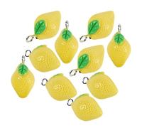 Mobestech Lot de 10 Breloques Pendentifs de Fruit Agrume en Résine Jaune, pour Fête Été, Art Craft Project et Création de Bijoux DIY Faciles à Utiliser