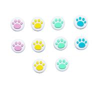 Mobestech Lot de 10 Capuchons de Joystick en Silicone Motif Patte de Chat, Housses de Protection Antidérapantes Confortables pour Manettes Switch et Version Allégée Couleur Aléatoire