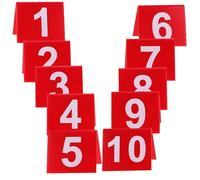 Mobestech Lot De 10 Cartes De Table En Acrylique Rouge Double Face Numérotées 1 À 25 Marque-Places Pour Anniversaire Restaurants Bondés Et Réceptions