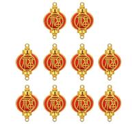 Mobestech Lot de 10 Mini Lanternes Décoratives Rouges Symbole Fu Breloques Suspendues en Papier et Fil Décoration Traditionnelle Chinoise pour Nouvel An Fête du Printemps et Activités