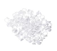 Mobestech Lot De 100 Coupes à Cils Blancs En Plastique Solide, Anneaux Porte-cils De Fleur, Outil Professionnel Pour Extensions De Cils En Salon Et Maquillage