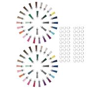 Mobestech Lot de 120 Pompons Porte-Clés en Similicuir Argenté avec 60 Anneaux de Jonction Breloques Pompons pour Bijoux Loisirs Créatifs et Création de Bracelets Accessoires DIY pour