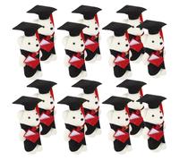 Mobestech Lot de 14 Mini Ours en Peluche Docteur Doux pour Remise des Diplômes Emballage Bouquet Floral Présent Félicitations Étudiants Peluches Compactes pour Fin D’Études