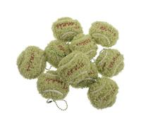 Mobestech Lot de 15 Porte-clés Tennis Mini Balle Peluche Verte Chaîne Perles, Porte-clés Décoratif Sport pour Paquet à Dos, Souvenirs Sportifs, Accessoires Pendentifs pour Fans de Tennis