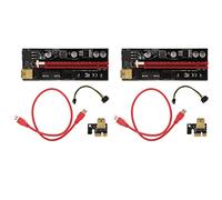 Mobestech Lot De 2 Adaptateurs Pci-e 1x vers 16x pour Minage De Gpu Installation Facile Câble USB Robuste Port Vertical Utilisation Hors Tension pour Plus De Sécurité