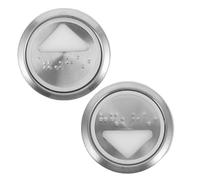 Mobestech Lot de 2 Boutons D’ascenseur Ronds en Acier Inoxydable avec Arrêt D’urgence, Inscriptions en Braille, Compatible Monte-charge, Accessoires de Remplacement, Panneau de Boutons