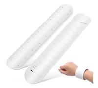 Mobestech Lot de 2 Bracelets Mémo Effaçables en Silicone Souple 238x45 Mm, Bloc-notes Portable à Écrire et Effacer, Bracelet de Rappel Règle Intégrée, pour Étudiants et Professionnels