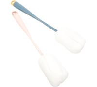 Mobestech Lot de 2 Brosses à Bouteille Manche Long en Pp et Éponge Tpr, Outil Pratique pour Nettoyer Biberons et Tasses, pour Rangement en Placard Couleur Aléatoire