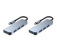 Mobestech Lot De 2 Concentrateurs USB 3.0 À 4 Ports Type-c Répartiteurs USB pour Ordinateur Portable Concentrateur De Données Compact Et Portable Connexion De Plusieurs Appareils