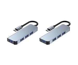 Mobestech Lot De 2 Concentrateurs USB 3.0 À 4 Ports Type-c Répartiteurs USB pour Ordinateur Portable Concentrateur De Données Compact Et Portable Connexion De Plusieurs Appareils