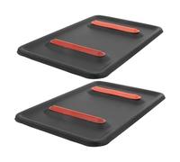 Mobestech Lot de 2 Coussinets Isolants Thermiques en Métal Noir Résistant à la Chaleur pour Fer à Vapeur Tapis Protecteur Haute Température Accessoire Pratique pour Table à Repasser