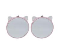 Mobestech Lot de 2 Miroirs Décoratifs pour Perroquets et Perruches, Suspendu en Plastique Résistant, Grand Format Rose et Blanc, Accessoire Oiseau pour Cage, Stimule Curiosité et Activité