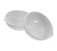 Mobestech Lot de 2 Plats D'évaporation en Céramique Blanche, Résistance Haute Température, Fond Plat avec Bec, Outil de Laboratoire Facile à Nettoyer pour Recherche Scientifique