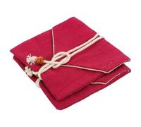 Mobestech Lot de 2 Pochettes de Rangement en Pur Coton et Lin, Paquet de Stockage pour Bijoux et Perles de Bouddha, Format Petit 10x10 Cm, Couleur Rouge Jujube, Paquet D'emballage