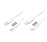 Mobestech Lot De 2 Rallonges De Chargeur De Téléphone 3 USB 3 A pour Ordinateur De Bureau Portable Facile À Transporter
