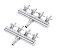 Mobestech Lot de 2 Répartiteurs d'air Aquarium Réglables 4 Voies en Acier Inoxydable 8mm, Vannes de Contrôle de Débit pour Pompe à Air, Accessoires Compatibles pour Aquariophilie