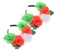 Mobestech Lot de 2 Set de Set de Serrage-têtes Saint-patrick à Trèfle Irlandais Vert Holographique, Accessoires Cheveux Légers pour Fête Irlandaise, Bandeaux Décoratifs pour Festival