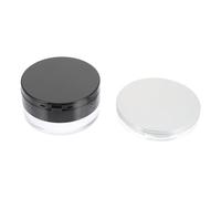 Mobestech Lot De 2 Sets De Boîtes De Poudre Vides 20g Et 3g Miroir Et Houppette Kit De Maquillage Voyage Noir Et Argenté Ultrafin