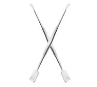 Mobestech Lot de 2 Spatules Nettoyantes pour Pores en Acier Inoxydable Grand Format Outil D’Extraction de Points Noirs pour Nettoyage Visage en Profondeur Usage Maison et Voyage