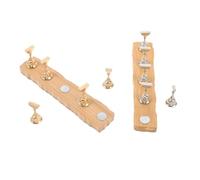 Mobestech Lot de 2 Supports pour Faux Ongles à Coller Présentoir d'Entraînement pour Nail Art Bases Dorée et Argentée Compatible Capsules Multiples Pratique pour Manucure Maison et Salon
