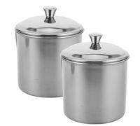 Mobestech Lot de 2 Tasses en Acier Inoxydable avec Anse et Couvercle Diamètre 9 CM Résistantes à la Chaleur pour Cuisson au Four Camping Randonnée et Repas en Plein Air