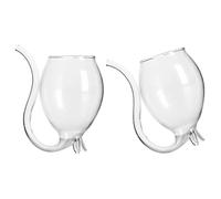 Mobestech Lot de 2 Verres à Vin Rouge 300 Ml en Verre Transparent, Petit Format, Design Original Style Vampire, Gobelets Décoratifs pour Jus Frais et Cocktails, Usage Domestique