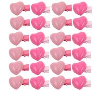 Mobestech Lot de 24 Pinces à Cheveux de Cœur Mini Barrettes Roses et Rose Fuchsia Accessoires Saint-Valentin pour Filles Clips Légers et Stables pour Frange et Mèches Rebelles Usage
