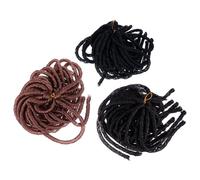 Mobestech Lot de 3 Perruques Africaines Légères à Nattes Creuses Multicolores pour Coiffures Tresses Longues Couvre-Chefs Universels Adaptés Fêtes et Occasions Spéciales