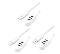 Mobestech Lot De 3 Rallonges De Chargeur Multifonctions 3 USB 3 A Hub 3 USB 0 25 M pour Ordinateur De Bureau Et Portable