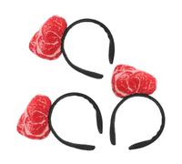 Mobestech Lot de 3 Serrage-têtes Imitation Viande pour Adulte, Bandeaux Déguisement Halloween et Fêtes, Accessoires Originaux et Légers pour Photos Amusantes, Couvre-chefs Thème Nourriture,