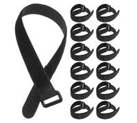 Mobestech Lot de 36 Sangles Auto-agrippantes en Nylon Noir 20x300mm, Attaches de Câbles Réutilisables pour Gestion et Fixation de Câbles, Sangles Universelles pour Canapé, Bureau et Maison