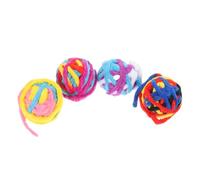 Mobestech Lot De 4 Balles De Corde pour Chat Queue 40 Cm Jouets à Mâcher en Polyester Léger Balles Interactives pour Chats D'intérieur Stimulateurs De Jeu