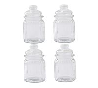Mobestech Lot de 4 Bocaux de Rangement en Verre 230ml, Résistants la Chaleur, Haute Résistance, pour Café et Bonbons, la Cuisine et Maison