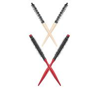 Mobestech Lot de 4 Brosses Rondes pour Cheveux Bouclés - Kit Coiffure Professionnel Manches en Bois Tubes en Aluminium Brosses Légères et Portables pour Boucler Donner du Volume et