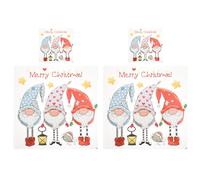 Mobestech Lot de 4 Patchs de Transfert Gnome Noël Autocollants Thermocollants pour Vêtements et Housses de Coussin Motifs Haute Définition Grand Format pour Décoration Textile Festive