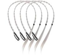 Mobestech Lot de 4 Perruques Tresses Queue de Cheval à Clips Synthétique Légère Couleur Blanc Thé Gris Style Dreadlocks Longues Extensions Coiffure Sportives et Cosplay