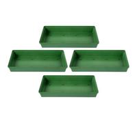 Mobestech Lot de 4 Plateaux de Fixation pour Compositions de Fleurs, Plateau en Terre en Plastique, Long Format, Support Stable pour Mariage, Fête et Décoration Intérieure, Mousse