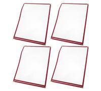 Mobestech Lot de 4 Pochettes pour Menus Transparentes Rouge 31,5 X 22,9 Cm, Protège-menus de Restaurant Page, Couverture Résistante Anti-éclaboussures pour Café et Hôtel, Porte-menu de