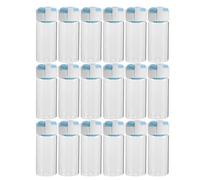 Mobestech Lot de 40 Flacons de Laboratoire en Verre Transparent de 10 Ml avec Bouchon Blanc et Bouchon Bleu Fendu Mini-Flacons Scellés pour Échantillons Liquides Stockage Sécurisé pour