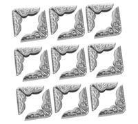 Mobestech Lot de 40 Protections D’Angle en Métal Vintage 14Mm Coins pour Albums Photo et Scrapbooking Accessoires Décoratifs Couleur Nickel Gardes D’Angle Robustes pour Meubles et Livres