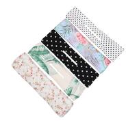 Mobestech Lot de 5 Bandeaux à Nœud pour Chignon, Accessoires Cheveux Imprimés Variés, Bandeaux Élastiques Pratiques pour Coiffure Féminine au Quotidien et Sport, Création Facile de Chignons