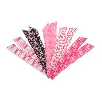 Mobestech Lot de 5 Bandeaux pour Cheveux Rose Imprimé Ruban Sensibilisation Cancer du Sein, Accessoires Coiffure Légers et Respirants, Couvre-chefs Décoratifs pour Fêtes et Événements