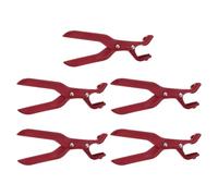 Mobestech Lot de 5 Pinces Anti-Brûlure en Silicone Rouge Poignée Isolante pour Plats Chauds Bols et Assiettes Résistantes à la Chaleur pour Micro-Ondes Four Barbecue Cuisine