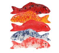 Mobestech Lot de 5 Poissons Artificiels Décoratifs Carpe Koï, Grosse Taille Multicolore, Décoration D’Aquarium Réaliste sans Décoloration, Accessoires Flottants pour Aquarium et Bassin,