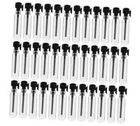 Mobestech Lot de 50 Flacons en Verre 2ml pour Parfum et Huiles Essentielles, Bouteilles de Voyage Noires Fermeture Sécurisée, pour Déplacements