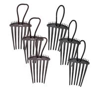 Mobestech Lot De 6 Peignes à Cheveux Bosselés Avec Élastique Taille Standard Accessoire Pour Cheveux Pour Femmes Pour Volume Coiffure Queue De Cheval Duveteuse Couleurs Café Et Noir